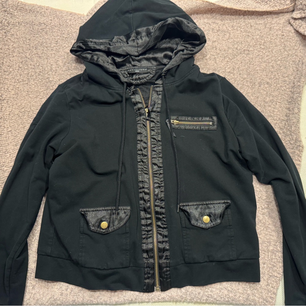 Apostrophe Black Hooded Sweater